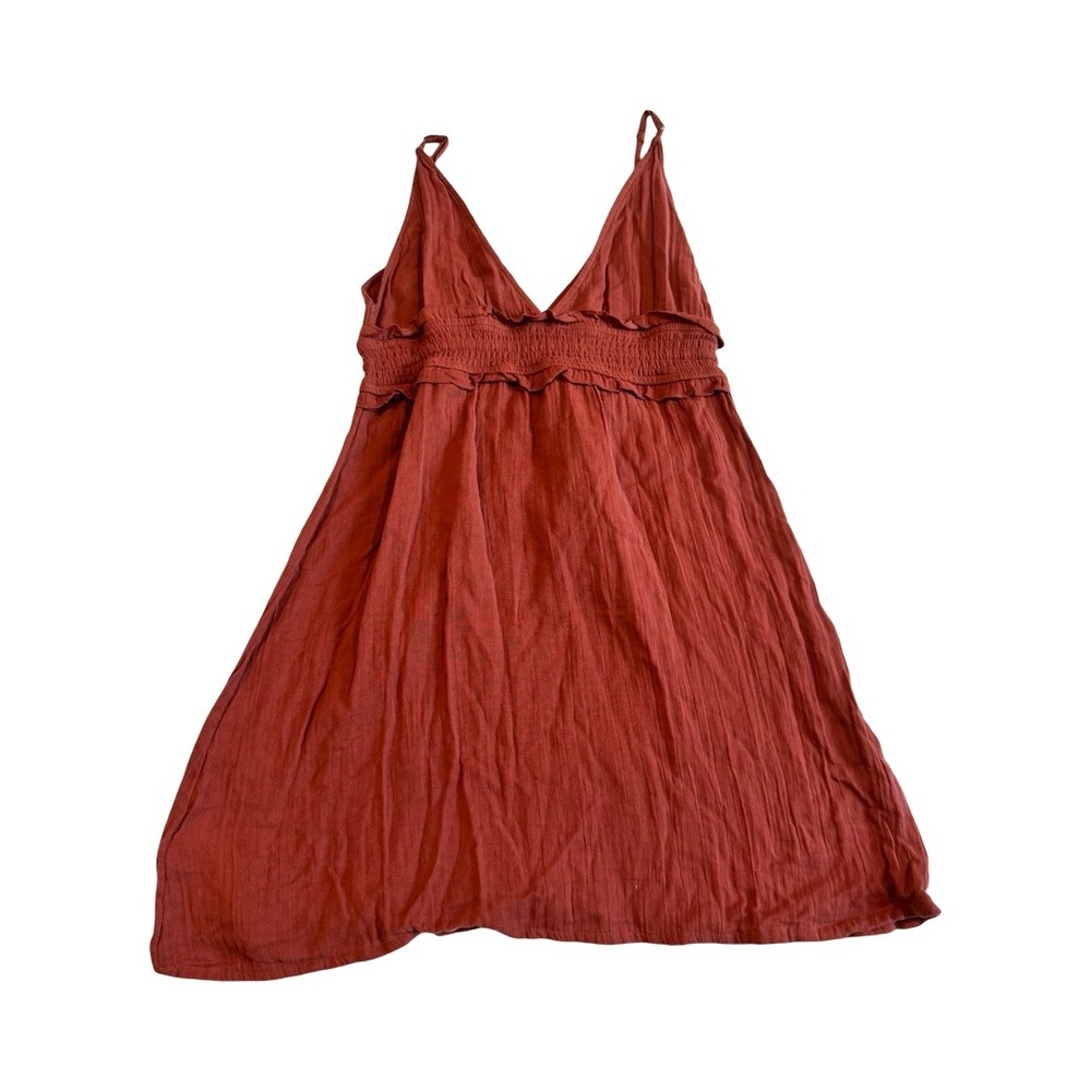 Roxy Simple Blossom Dress Terracotta Rust Smocked Mini ARJWD03391 Womens Large - Picture 9 of 9